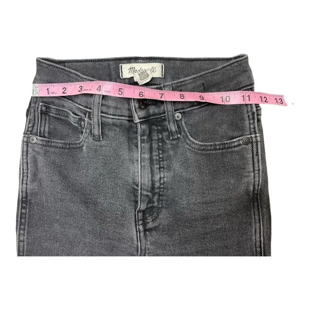 Madewell 10” High-Rise Black Distressed Skinny Jeans Size 24 EUC